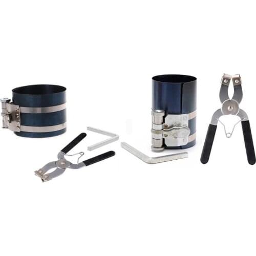 Ratchet Style Piston Ring Compressor and Piston Ring Installer Pliers Remover Expander Engine Tool 1 Set