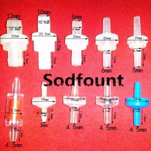 1PCS Plastic anti-ozone oil check valve Water stop With spring, transparent, pressure valve 3/4/4.5/5/6/7/8/12MM