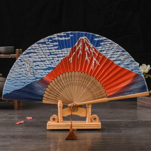1Pc Vintage Silk Folding Fan Chinese Japanese Bamboo Dance Hand Fan Home Wedding Decorative Ornaments