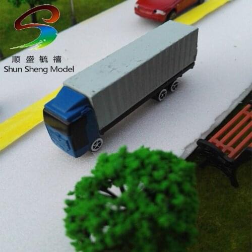 10pcs/lot 8cm Container Truck Model Toy Trailer Truck Plastic Model Kit 1:150 scale Truck Car