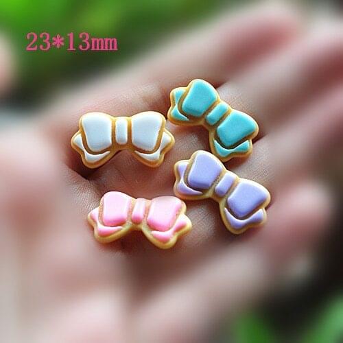 10pcs/Lot Hot Sale DIY Bow Resin Flat back Cabochon Cute Botoes De Resin Cora DIY Star Resin For Phone Decoration