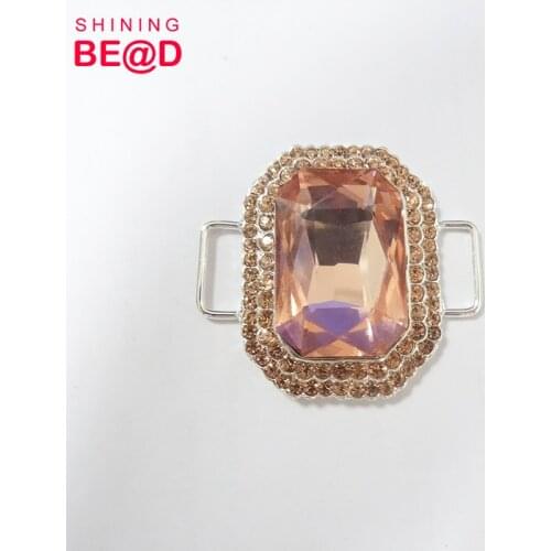 100pcs/lot Rhinestone Connector Wedding Bridal Supply Bikini Connector Headband Connector Dress Gown Buckle Bag Shoe Buckle 4 CM