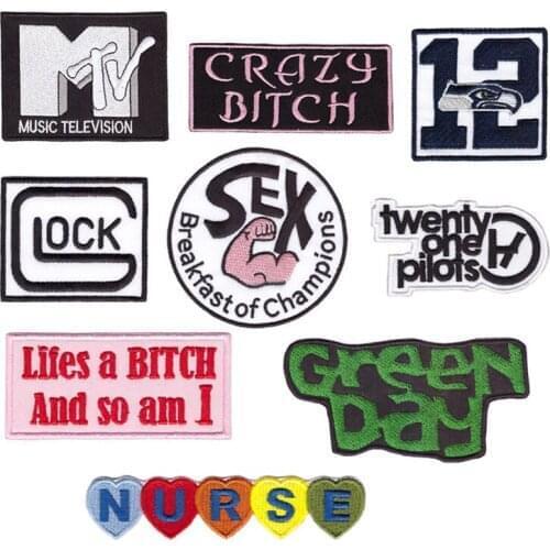 10pcs/lot Embroidery Patches Letter Strange Things Backpack Clothing Decoration Accessories Diy Iron Heat Transfer Applique