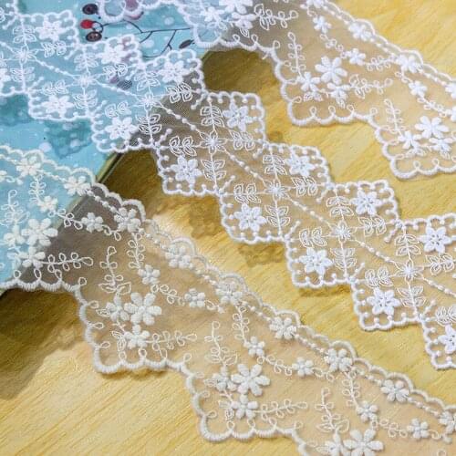 5yards/Lot Off White Bilateral Mesh Lace Trim Fabric Clothing Diy Veil Accessories Decorative Mesh Handmade