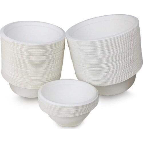 50Pcs Biodegradable Outdoor Picnic Party Camping Disposable Bowl Eco-friendly Kitchen Use Serving Meal Prep Container Tableware
