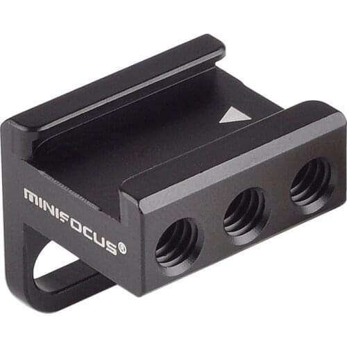 Cold Shoe Mount Adapter 90 Degree Angled for DSLR Camera Rig Attach to Side Cage and L Bracket Plate Handle with 1/4" Screws