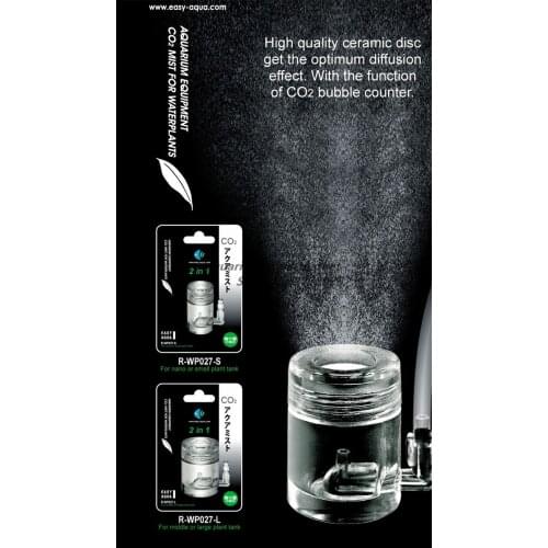 2 in 1 Acrylic CO2 Diffuser Bubble Counter for Aquarium Aquatic Moss Plant R-WP027 S/L