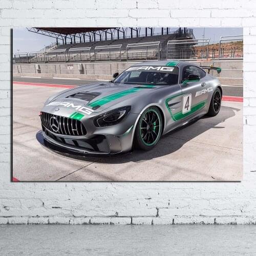 AMG Racing Car Canvas Painting Posters Prints 16x24 20x30 24x36 inch DIY Frame Wall Pictures for Living Room