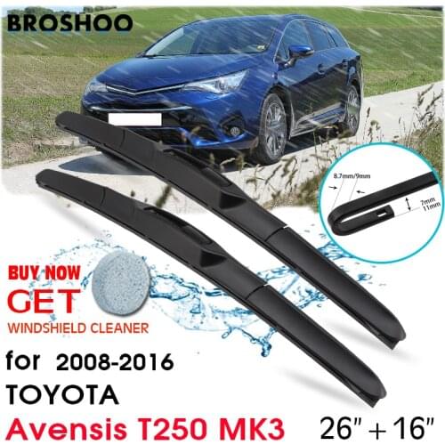 Car Wiper Blade Front Window Windscreen Windshield Wipers Blades Auto Accessories For TOYOTA Avensis T250 MK3 26"+16" 2008-2016