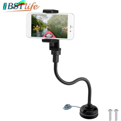 Kayak Canoe Phone Mount Base Cellphone Holders with Flexible Long Arm Dinghy Marine Boat Photograph Camera Bracket Accessories