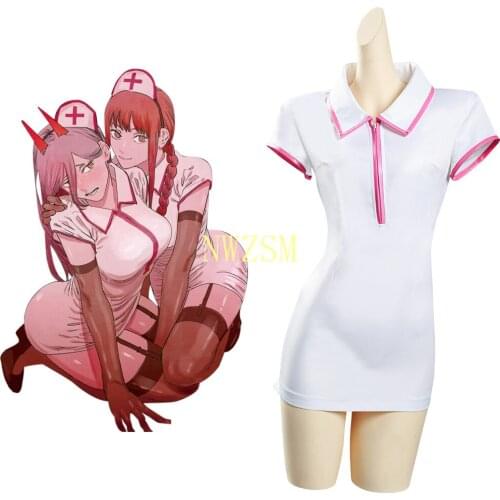 Chainsaw Man Makima/Power Nurse Uniform Cosplay Costume Outfits Halloween Carnival Suit