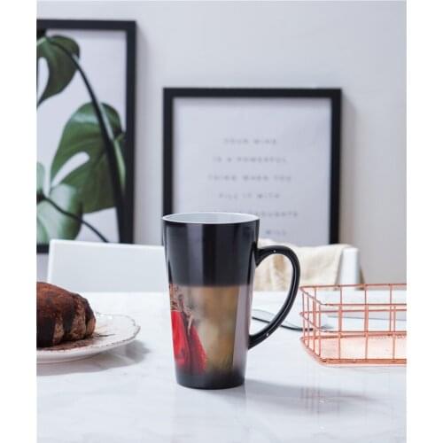 Big size Heat Sensitive Color Changing Coffee Cup Personalized Mug 16OZ Latte Mug 50pieces for 1 box