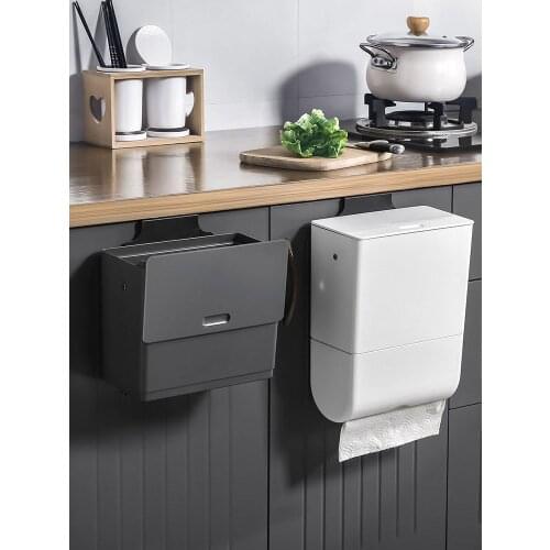 Household Cleaning Supplies Non Drilling Cabinet Door Wall-mounted Kitchen Trash Can Trash Bin Garbage Bin poubelle de cuisine