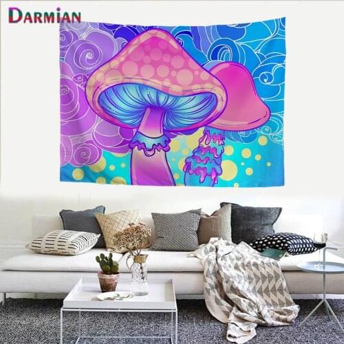 DARMIAN 2021 Psychedelic Mushroom Tapestry Colorful Abstract Trippy Tapestry Wall Hanging Tapestries for Home Dorm Fantasy Decor