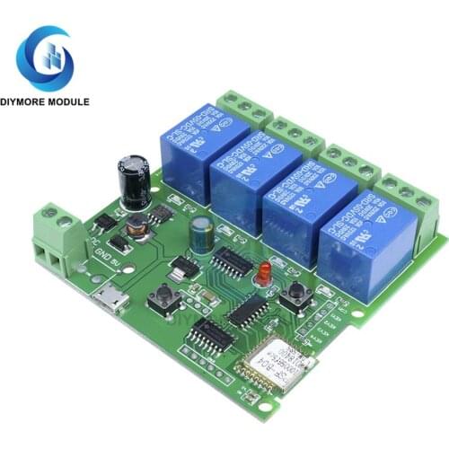 DC 5-32V 220V 4 Channel Wifi Relay Module Wireless Remote Control Switch Jog Self-Lock For IOT Smart Home Phone APP Controller