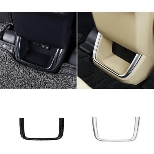 For Toyota Highlander Kluger 2014-2020 ABS Carbon / Matte accessories Car Rear Armrest Storage box Cover Trims car styling 1pcs
