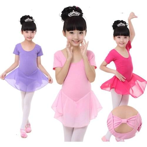 Cotton Chiffon Ballet Leotards Children Ballet Tutu Girls Round-neck Tutu Dress Dance Ballet Dance Dress