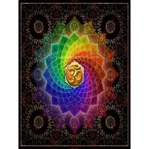 JMINE Div 5D Lotus Mandala colorful Full Diamond Painting cross stitch kits art High Quality Floral 3D paint by diamonds