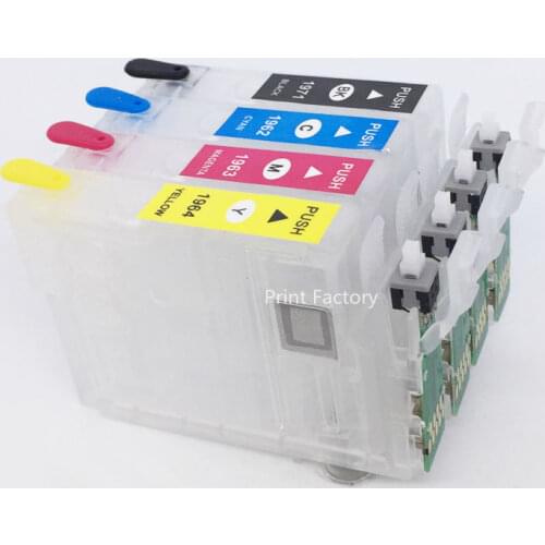 T1971 T1962-T1964 Refillable Cartridge With Reset Chip For Epson XP211 XP411 XP201 XP401 XP101 XP204 XP214 WF-2532 Without Ink