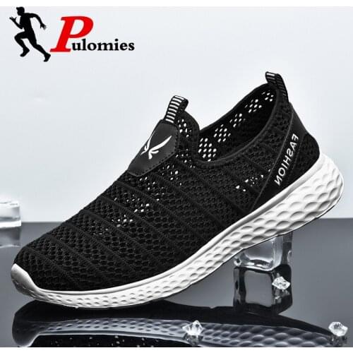 Summer Men Sneakers Slip-On Casual Shoes Breathable Mesh Sneakers Men Sport Running Shoes Footwear Couple Shoes Plus size 48