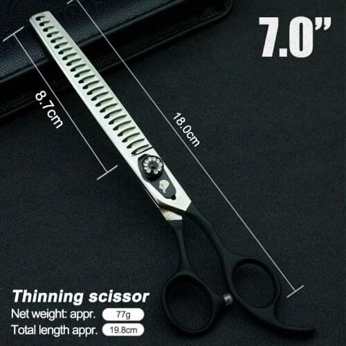 7" Pet Dogs Gromming Scissors Thinning Shears Sharp Edge Animals Cat Shark Teeth Cutting Stainless Steel Barber Cutting Tools
