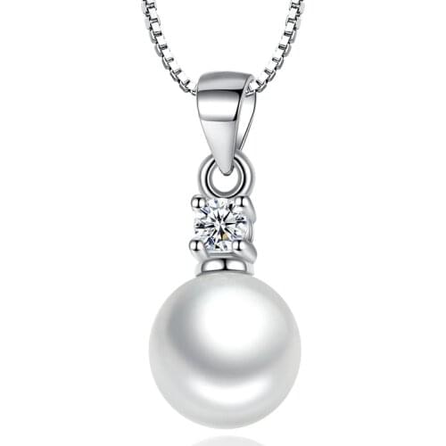 925 Sterling Silver Necklace Drilling Of Zircon Pearls No Chain Necklaces & Pendants For Women Fine Jewelry Collares VNS8021