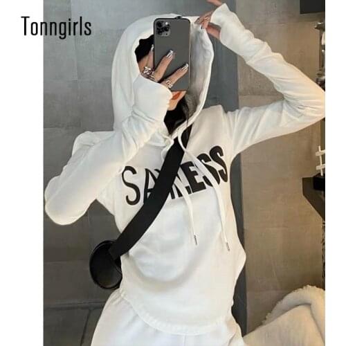 Tonngirls Sexy Women T-shirt Long Sleeve Print Letter Hoodies Tops Casual Y2k Vintage T Shirt Slim Graphic T Shirts Crop Tops