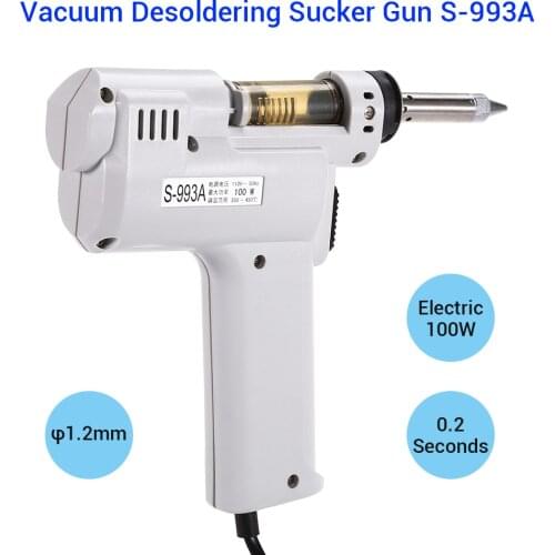 Desoldering Gun Electric Absorb Gun S-993A Vacuum Desoldering Pump Solder Sucker Gun 220V 100W De-solder Gun