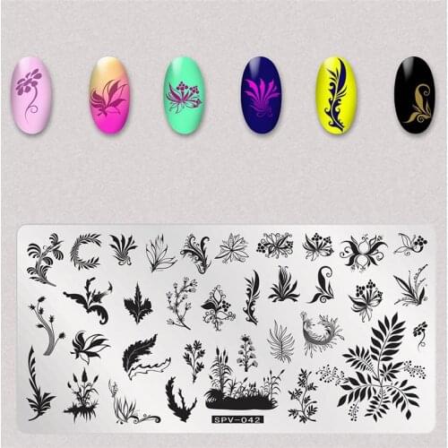 1pcs 12x6cm Nail Stamping Plates Leaf Flowers Fashion Image Nail Art Stamp Templates Stencils Design Polish Manicure