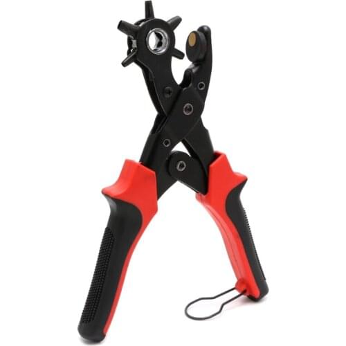 40GC 6 Sized Heavy Duty Leather Belt Eyelet Holes Punch Pliers Revolving Hand Punches