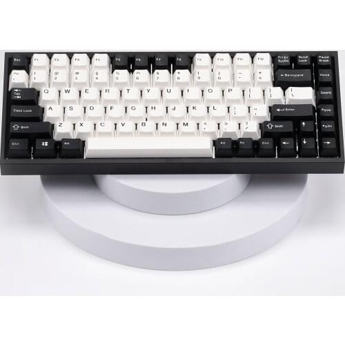 Fully Assembled Tofu84 75% Mechanical Keyboard With EnjoyPBT White&Black MX ABS Doubleshot Keycaps