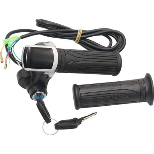 22mm E-bike 24V Twist Throttle with Handle For Electric Bike Scooter Throttle with LCD display Indicator Handle Throttle Lock