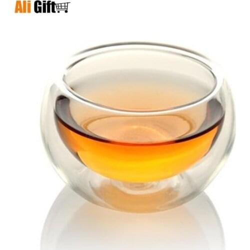 1 Pcs Clear Handmade Double Wall Glass Cups Heat Resistant Glass Tea Cups and Mugs Coffee Travel Cups Glassware