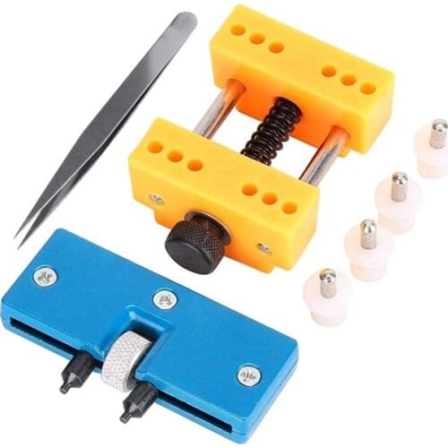 Adjustable Remover Tweezers for Watch Case Back Cover Watch Holder Tool for Battery Replacement and Repair