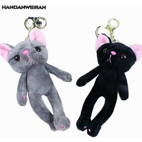 HANDANWEIRAN 1PCS Mini lazy Cat Plush Toy Pendant Cute Cartoon Cats Keychain Backpack Mobile Phone DIY Grab Machine Toys 15CM