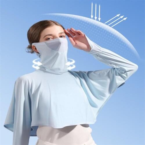 Women Ice Silk Sunscreen Shawl UV Protection Cloth For Outdoor Riding