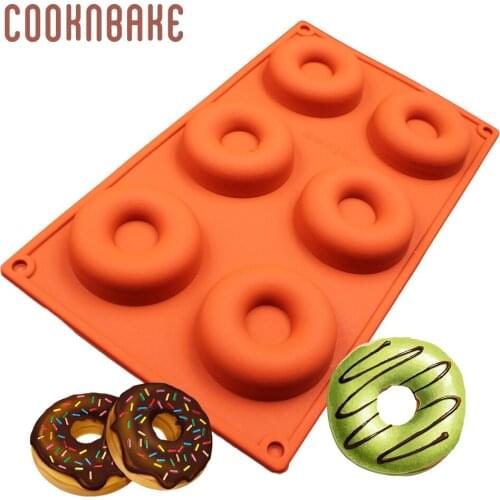 COOKNBAKE Silicone Donut Mold Cake Baking Ring Biscuit Molds Donuts Pastry Cake Bakeware Mould soap candy chocolate mold 6 hole