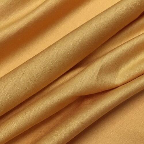 Super comfortable gold texture elastic organic flax knitted pure color cotton and linen fabric