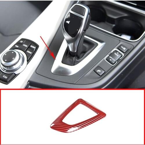 Carbon Fiber ABS Car Gear Shift Frame Trim Right Hand Drive For BMW 1 3 4 Series F20 F21 F22 F23 F30 F34 F35 F32 F33 F36 Red