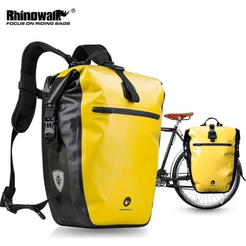 Rhinowalk Fully Waterproof Bike Bag 27l-30l High Bicycle Bag&pannier Capacity Multifunctional Rear Rack Pannier Bag Cycling Bags