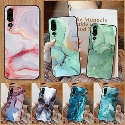 Vintage Marble Phone Case For Huawei P Mate P10 P20 P30 P40 10 20 Smart Z Pro Lite black trend shell fashion bumper pretty prime