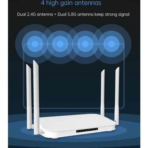 Gigabit Dual-Band AC1200 Wireless Wifi Router WIFI Repeater 4*6dBi High Gain Antennas Wider Coverage Easy setup