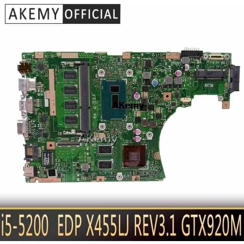 Laptop Motherboard For X455L X455LF X455LB X455LJ A455L K455L W491L Mainboard Motherboard with GTX920M i5-5200 100% tested OK