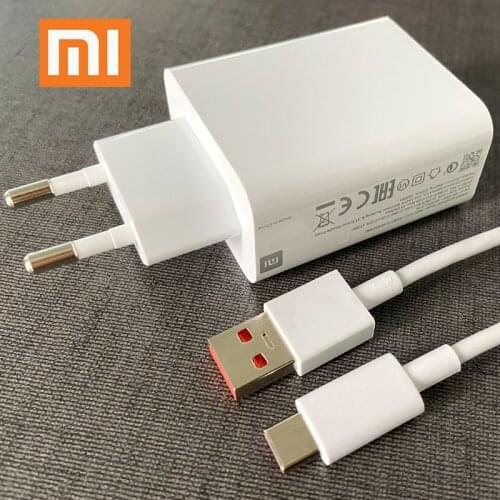 XIAOMI 33W EU Fast charger QC 4.0 turbo charge adapter 5A usb type c cable for mi 11 10 9 10t 9t pro mi11 Redmi note 10 pro K30