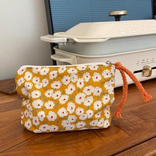 Women Flower Tampon Storage Bag Jewelry Napkin Cosmetic Organizer Ladies Makeup Bag Girls Mini Cotton Cosmetic Pouch