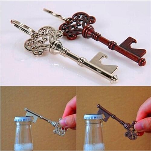 1Pcs Portable Retro Metal Keychain Beer Bottle Opener Pocket Ring Bar Pendant Wedding Party Kitchen Accessories