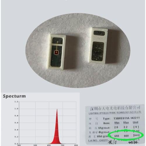 100PCS 3014 LED Red 660nm 2V 30ma 1.5lm For Plant & Vegetable Seeding Growing Flower Fruit