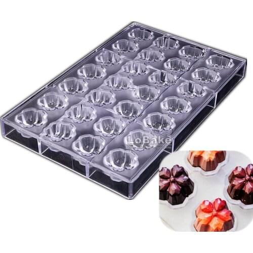 28 cavities Diamond Maple Leaves Shape Polycarbonate Chocolate Mold Candy Mould Fondant Mousse Ice Molds DIY Bakery Accessories
