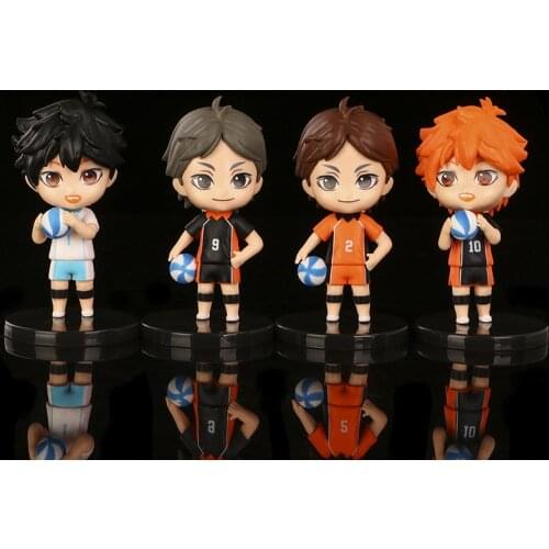 4pcs/set Anime Figure Haikyuu Hinata Shoyo Kageyama Tobio Oikawa Tooru Kozume Kenma Cute Action Figure Toys PVC Dolls