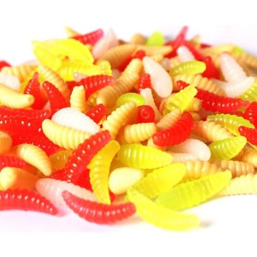 50pcs soft bait scent worm silicone bait 2 cm 0.3 g luminous shrimp suspension bait lifelike fishy smell bait fishing lure
